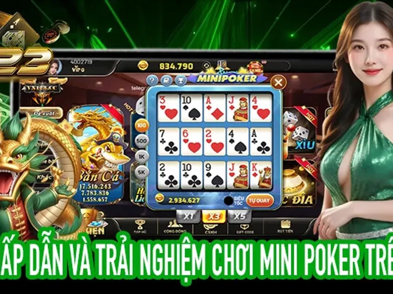 Bàn poker với các quân bài và chip, thể hiện trò chơi chiến thuật